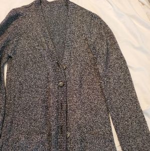 Grey Cardigan with Silver Shimmer, with Pockets